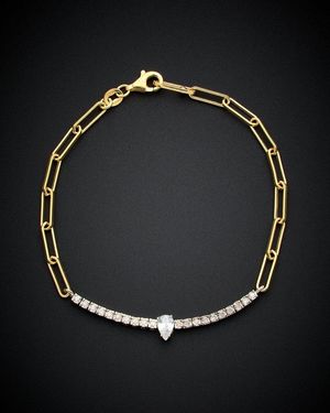 Italian Gold Over Silver 14k 0.30 Ct. Tw. Diamond Bracelet - Black