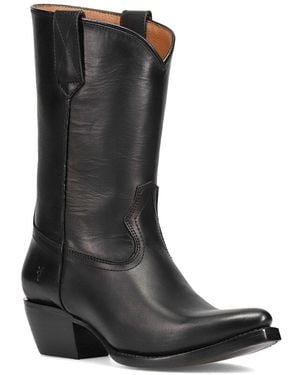 Frye Sacha Mid Pull-On Leather Boot - Black