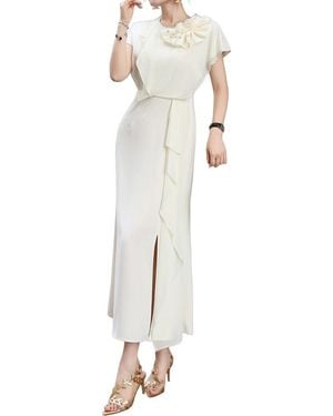 BURRYCO Short Sleeve Midi Dress - White
