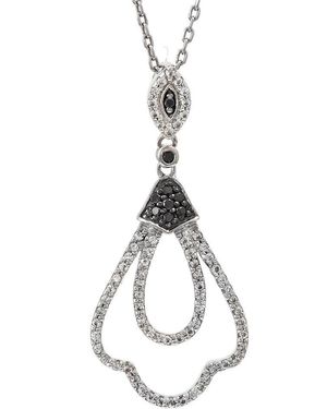 Gemstones Silver 0.47 Ct. Tw. Diamond & White Topaz Necklace - Metallic