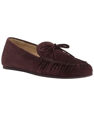 Stuart Weitzman Britt Bow Suede Loafer - Brown