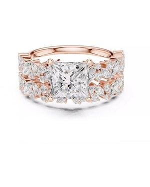 Lab Grown Diamonds 14K Rose 3.85 Ct. Tw. Lab-Grown Diamond Ring - White