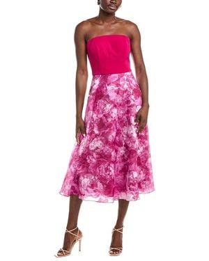 Rene Ruiz Jacquard Organza Midi Dress - Pink