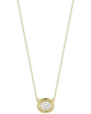 Glaze Jewelry 14K Plated Cz Necklace - Metallic