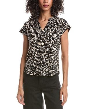 Vince Camuto V-Neck Blouse - Black