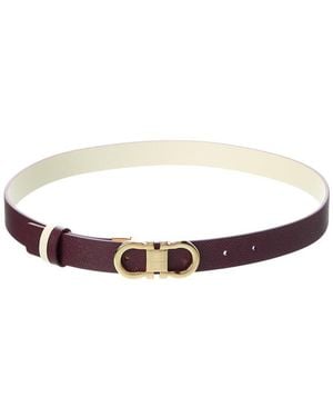 Ferragamo Gancini Reversible & Adjustable Leather Belt - Purple