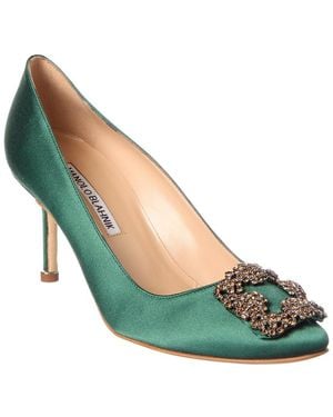 Manolo Blahnik Hangisi 70 Satin Pump - Green