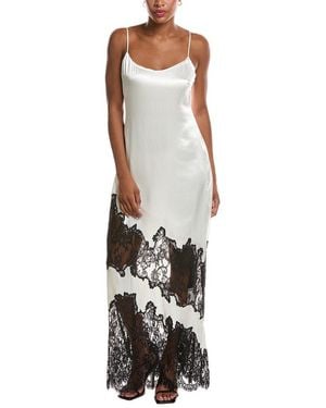 L'Agence Silvana Silk Lace Gown - White