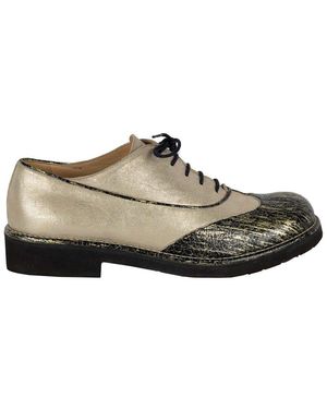CHANEL Leather Two-tone Shimmer Lace-up Oxford - '10s (authentic Pre-loved) - Multicolor