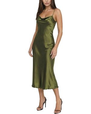 Bebe Satin Cowl Midi Dress - Green