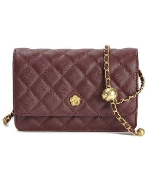 Tiffany & Fred Paris Quilted Leather Crossbody - Purple