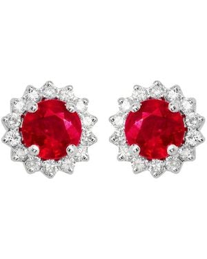 Diana M. Jewels 14k 0.13 Ct. Tw. Diamond Earrings - Red