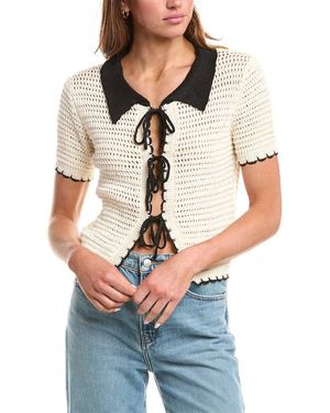 7021 Crochet Cardigan - White