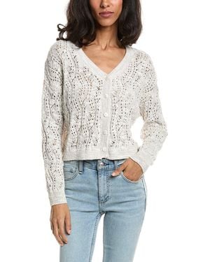 Splendid Beach Shell Button Cardigan - White