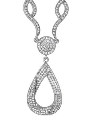 Genevive Jewelry Silver Cz Necklace - Metallic
