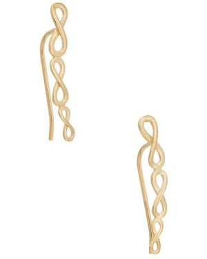 Italian Gold 10K Triple Infinity Climber Earrings - Metallic
