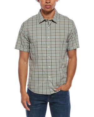 Vince Polson Plaid French Placket Shirt - Grey
