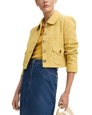LK Bennett Varley Tweed Jacket - Yellow