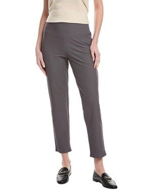 Eileen Fisher High-Waist Slim Pant - Grey