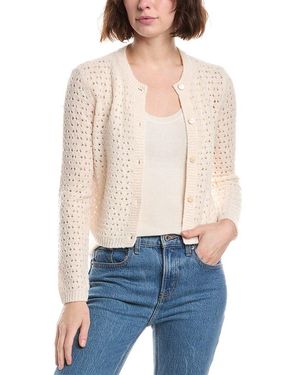 FRAME The Chenille Wool-Blend Cardigan - White