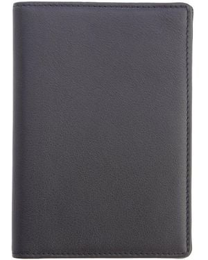 ROYCE New York New York Leather Rfid Blocking Passport Cover With Card Slots - Blue