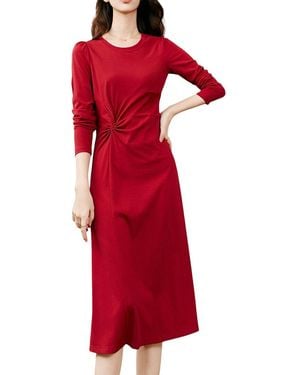 ONEBUYE Midi Dress - Red