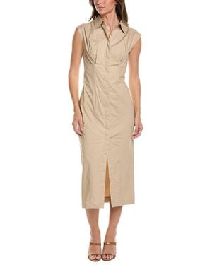 Kenneth Cole Midi Shirtdress - Natural