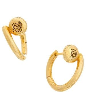 Loewe Anagram Pebble Mini Hoop Earrings - Metallic