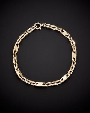 Italian Gold 14k Fancy Mariner Link Bracelet - Black
