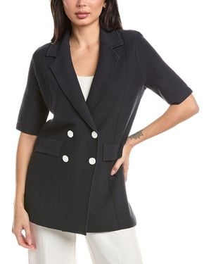 St. John Double Breast Knit Blazer - Black