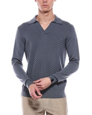 Rag & Bone Charles Wool Polo Shirt - Blue