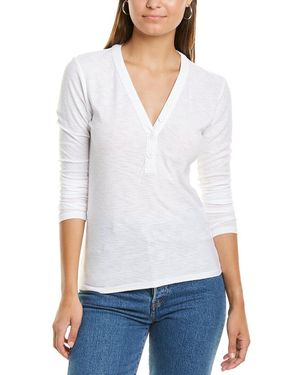James Perse Jersey Henley Top - White