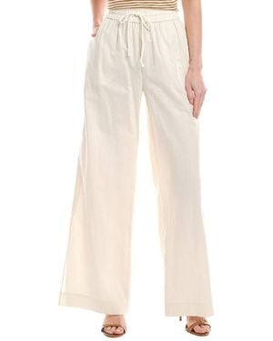 FRAME Drawstring Linen-Blend Lounge Pant - White