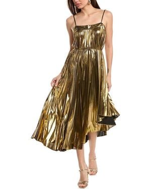 MILLY Irene Solid Metallic Dress - Natural