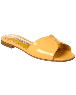 Manolo Blahnik Houramu Patent Sandal - Yellow