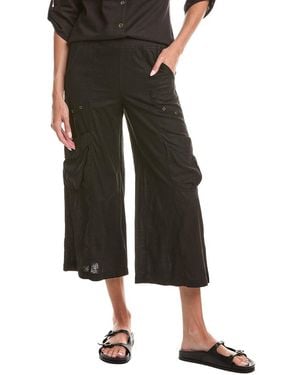 XCVI Linen-Blend Cargo Pant - Black