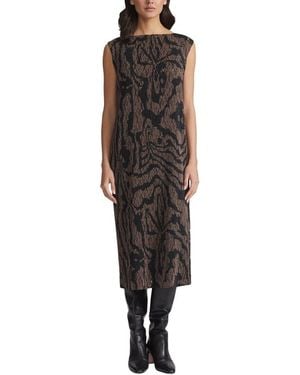 Lafayette 148 New York Plisse Sleeveless Midi Dress - Black