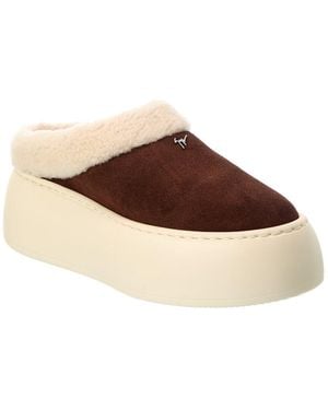 Giuseppe Zanotti Alma Suede & Shearling Platform Mule - Brown