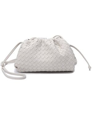Tiffany & Fred Paris Woven Leather Pouch - White