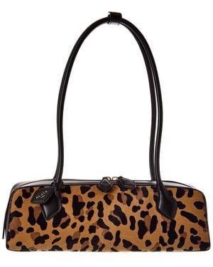 Alaïa Le Teckel Medium Haircalf & Leather Shoulder Bag - Brown