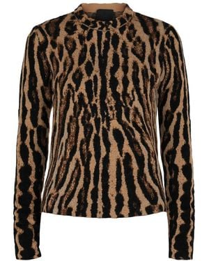 Givenchy Cropped Leopard Print Mohair & Wool-Blend Sweater - Black