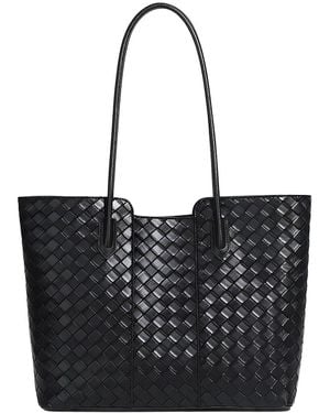 Adele Berto Leather Tote - Black