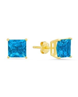 MaxColor 14k 3.60 Ct. Tw. Blue Topaz Studs