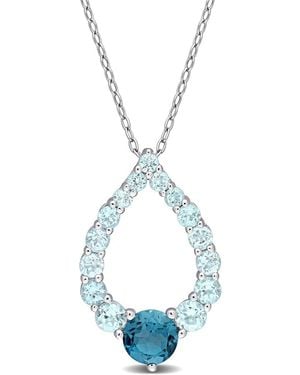 Rina Limor Silver 2.69 Ct. Tw. Gemstone Pendant Necklace - Blue