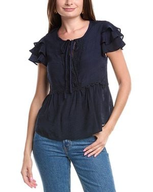 Nanette Lepore Vince Camuto Tiered Sleeve Blouse - Blue