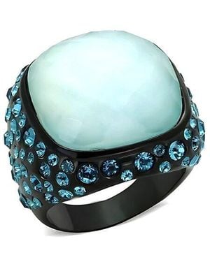 Alamode Jewelry Stainless Steel Ring - Blue