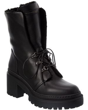 Giuseppe Zanotti Martini 50 Leather Platform Boot - Black