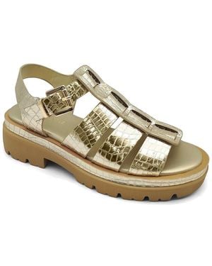 Kenneth Cole Herron Leather Sandal - Metallic