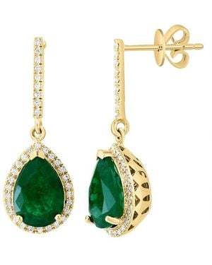 Effy Fine Jewelry 14K 3.25 Ct. Tw. Diamond & Emerald Earrings - White