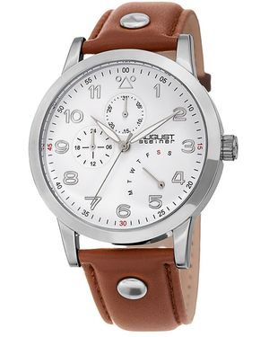 August Steiner Leather Watch - Gray